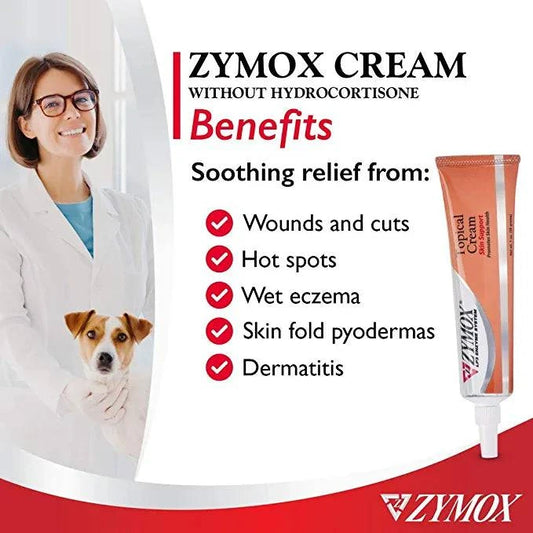 Pet King Brands ZYMOX Veterinarian Strength Topical Cream for Dogs and Cats, 1oz