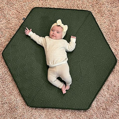 Boppy Play Mat for Infants, Toddlers and Kids, Moss Maze Green, One Hand Setup with Non-skid Backing to Support Floor Play and Tummy Time, Stores Flat and Easy Wash