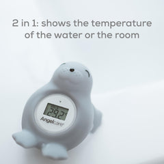 Angelcare Bath and Room Thermometer - Happy Seal, Grey, One Size