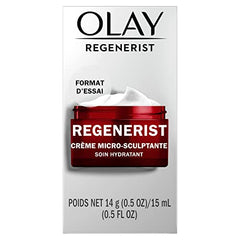 OLAY REGENERIST HYALURONIC ACID + PEPTIDE24 GEL FACE MOISTURIZER, FRAGRANCE-FREE, 50ML + OLAY REGENERIST MICRO-SCULPTING CREAM TRIAL/TRAVEL SIZE 15mL GIFT SET