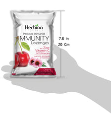 Herbion Naturals Immunity Lozenges with Zinc, vitamin-C & Echinacea, source of Antioxidant, help Maintain & Support Immune System, promote Good Health for adults & kids 6+, 25 CT, Cherry Flavour