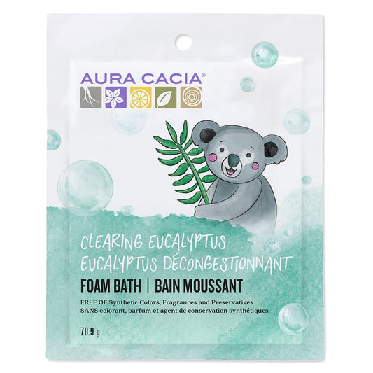 Aura Cacia Clearing Eucalyptus Aromatherapy Foam Bath For Kids, 70.9g Packet