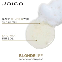 Joico Blonde Life Brightening Blonde Shampoo, Neutralizes Brassy Tones, Protect and Strengthen Bleached Hair, Anti Frizz with Coconut Oil, Sulfate Free