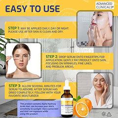 Advanced Clinicals Vitamin C Facial Serum Skin Care Anti-Aging Moisturizer Potent Vitamin C Face Lotion For Dry Skin, Age Spots, Wrinkle Repair, & Uneven Skin Tone, 1.75 Fl Oz (Pack of 1)