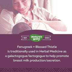 Nature's Way Fenugreek and Blessed Thistle – Used in Herbal Medicine as a Lactation Supplement to Promote Mothers’ Breast Milk Production – Vegetarian, 180 Tablets