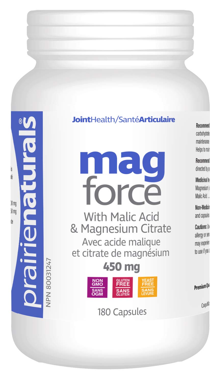 Prairie Naturals Mag force magnesium & malic acid 180 caps