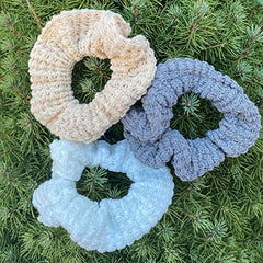 Scunci 3pc Waffle Knit hair scrunchies, assorted Colours