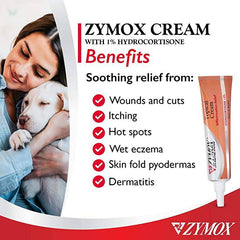 Zymox Veterinarian Strength Topical Cream with 1% Hydrocortisone for Dogs and Cats, 1oz