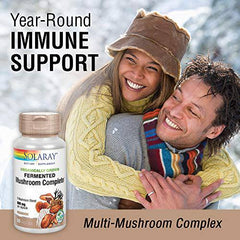 Solaray Organically Grown Fermented Mushroom Complete 600 mg | Healthy Immune Function Support | 60 VegCaps