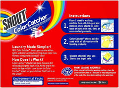 Shout Color Catcher Sheets for Laundry, Maintains Clothes Original Colors, 72 Count