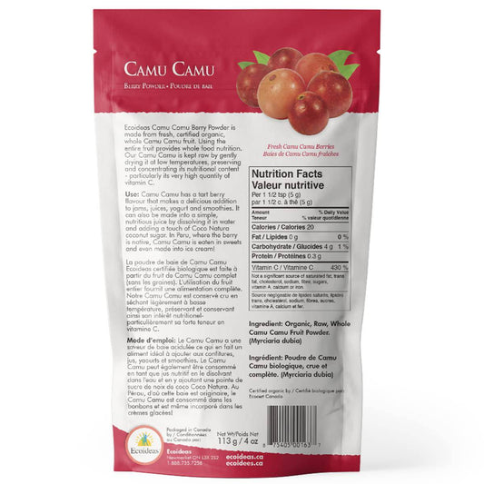 Ecoideas Organic Raw Camu Camu Berry Powder, 113g