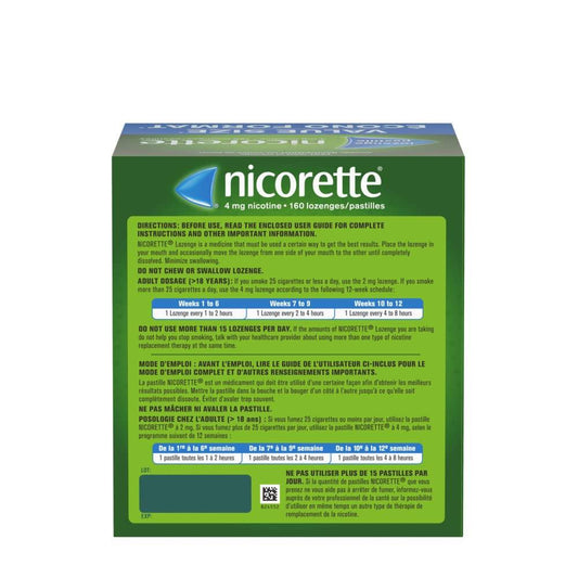 Nicorette Lozenges Nicotine Quit Smoking Aid, Fruit Flavour - 4mg, 160 count