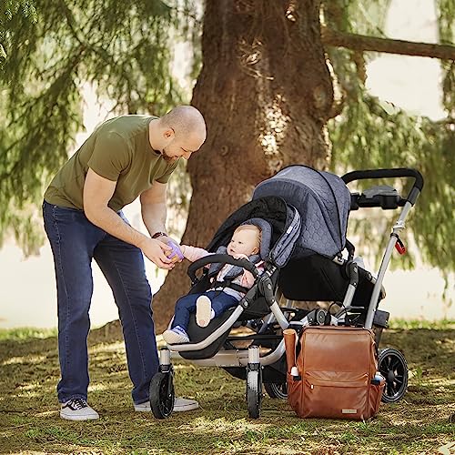 Hannah & Sophia Soho Traverse Diaper Backpack in Cognac