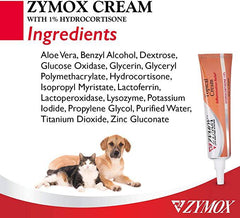 Zymox Veterinarian Strength Topical Cream with 1% Hydrocortisone for Dogs and Cats, 1oz