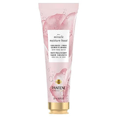 Pantene Nutrient Blends Miracle Moisture Boost Rose Water Conditioner for Dry Hair, Sulfate-Free, Paraben-Free, Safe for Color-Treated Hair, 237 mL