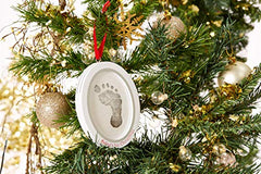 Pearhead Babyprints Newborn Baby Handprint or Footprint Double-Sided Photo Ornament with Clean Touch Ink Pad - Makes A Perfect