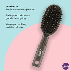 Goody Mini Hair Brush, Oval Hair Brush for Women, Travel Essential Hair Brush, Travel Hair Brush, Travel Essential for Women