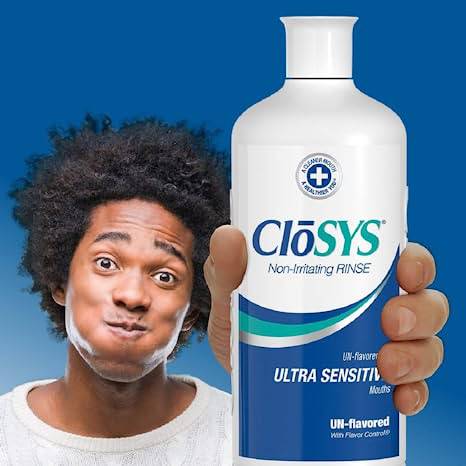 CloSYS Ultra Sensitive Mouthwash, 32 Ounce, Unflavored Alcohol Free, Dye Free, pH Balanced, Helps Soothe Entire Mouth - Zecoya