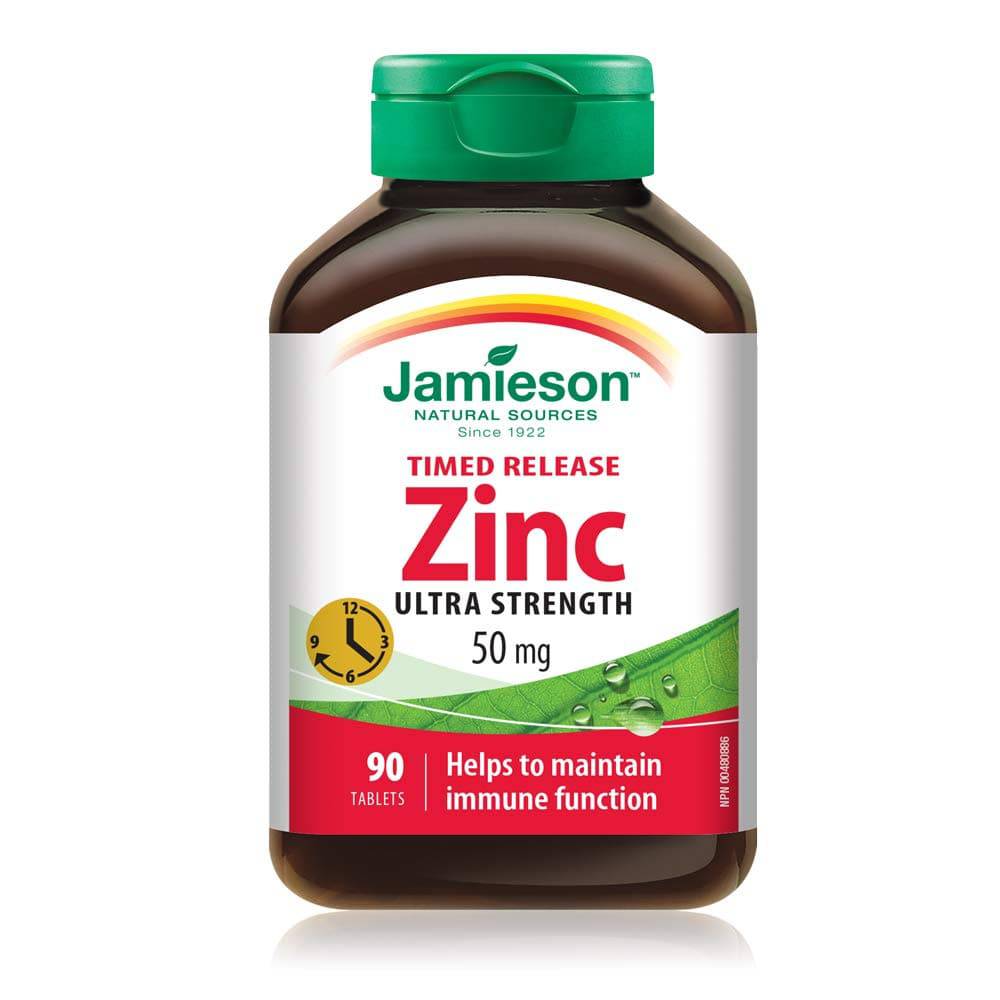 Jamieson Zinc 50mg - Timed Release 90 Tablets