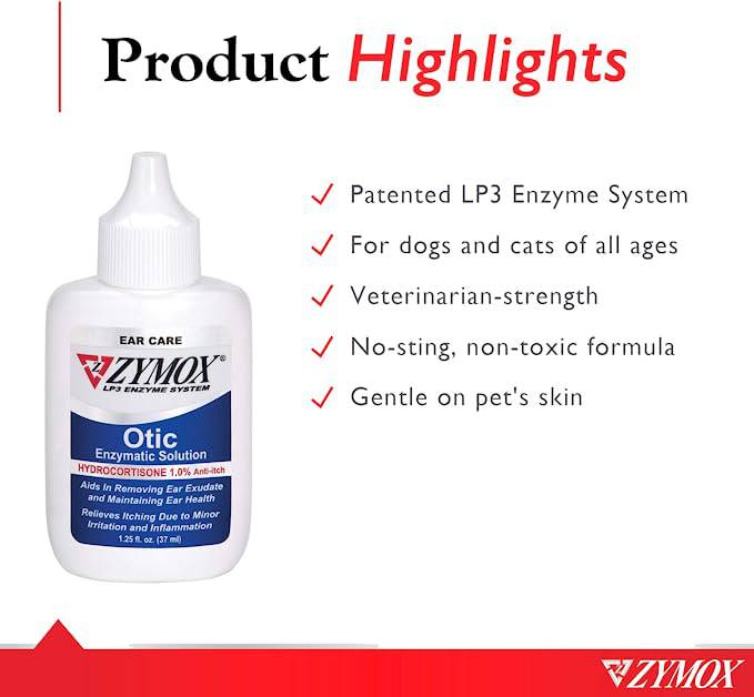 Zymox Pet King Brand Otic Pet Ear Treatment with Hydrocortisone - Zecoya