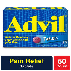 Advil Regular Strength Ibuprofen Pain Relief Tablets, Fast Acting Pain Relief for Migraine, Arthritis, Back, Neck, Joint, and Muscle Relief, 200mg (50 Count)