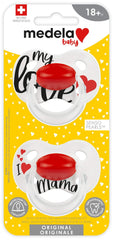 Medela Baby Pacifier | Original | 18+ Months | 2-Pack, Lightweight | BPA-Free | Supports Natural Suckling | Red/White