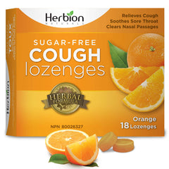 Herbion Naturals Sugar-Free Cough Lozenges with Natural Orange Flavour, Relieves Cough, Clears Nasal Congestion, Soothes Sore Throat, For Adults and Children 12 years and above, (Pack of 6), 108 Count