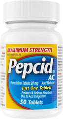 Pepcid AC Maximum Strength,  Heartburn Prevention & Relief, 50 Count - Zecoya