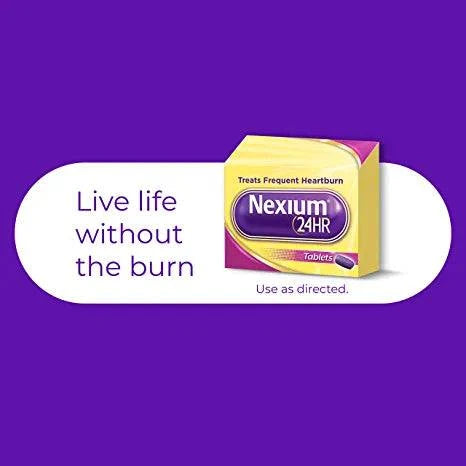 Nexium 24HR Acid Reducer Heartburn Relief Tablets for All-Day and All-Night Protection from Frequent Heartburn, Heartburn Medicine with Esomeprazole Magnesium - 42 Count