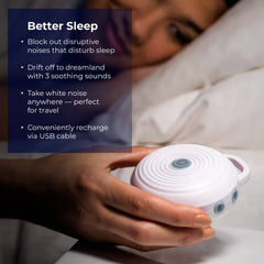 Yogasleep Rohm Portable White Noise Machine + Travel Case 3 Soothing, Natural Sounds with Volume Control Compact Sleep Therapy USB Rechargeable, Rohm + Travel Case 3-Pack Bundle