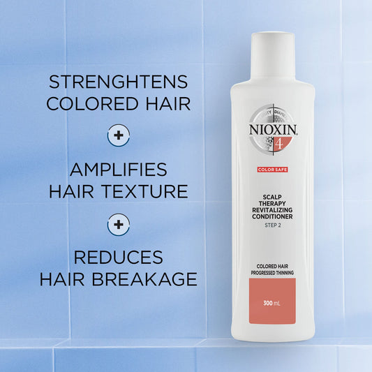 Nioxin System 4 Scalp Therapy Conditioner, For Color Treated Hair with Progressed Thinning, 10.1 fl oz