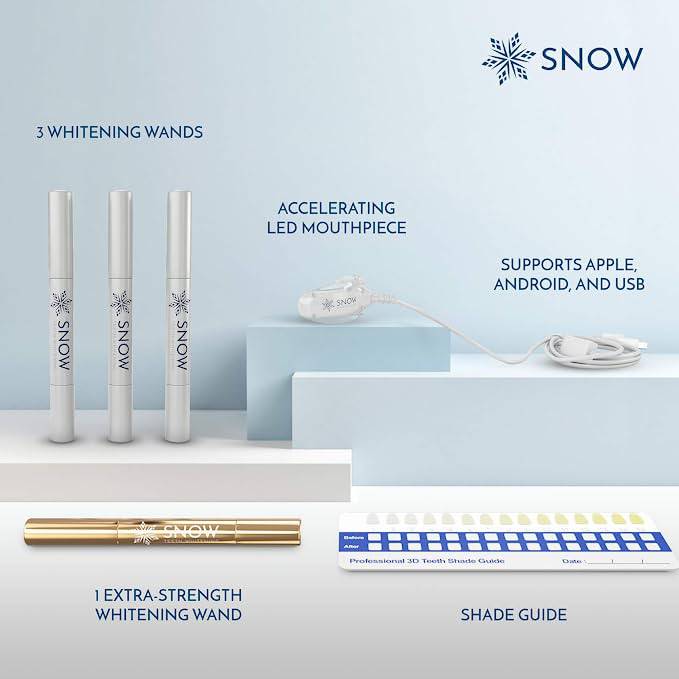 SNOW Teeth Whitening Kit with LED Light, Complete at-Home Whitening System - Zecoya