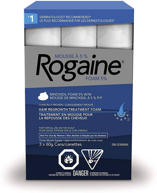 Men's ROGAINE 5% Minoxidil Unscented Foam (3 Month Supply) - Zecoya