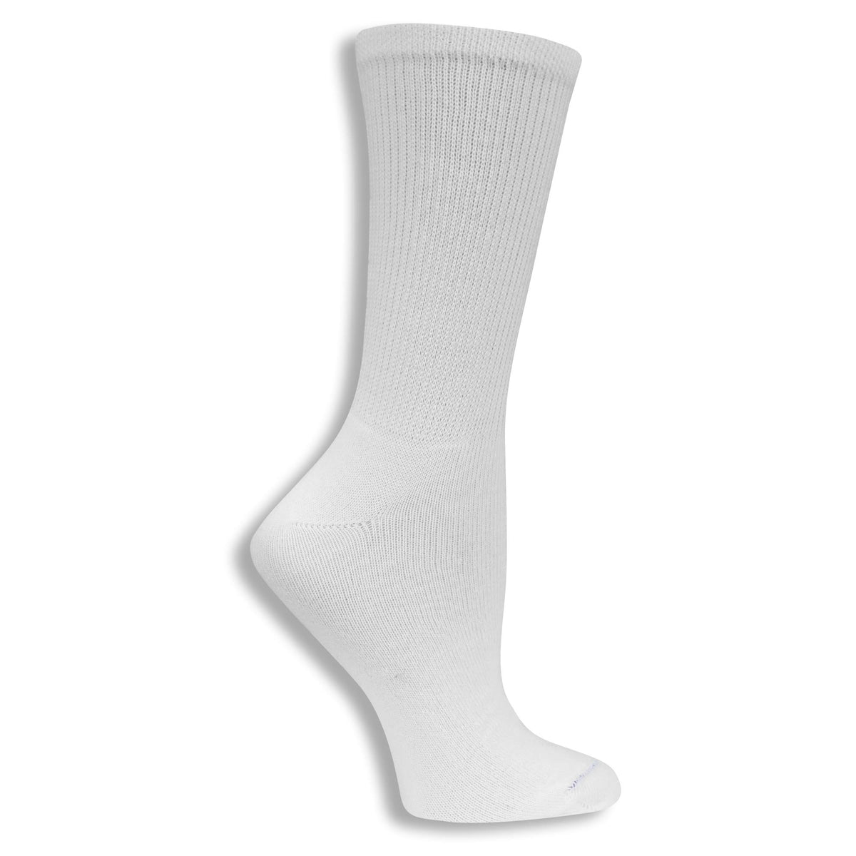 Dr. Scholl's Womens 2 Pack Advanced Relief Non-binding Diabetic Crew Casual Sock, White, Shoe Size 4-10 US