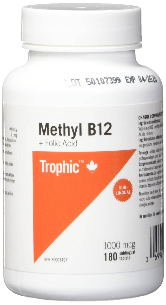 Trophic Methyl B12 + Folic Acid, 180 Count