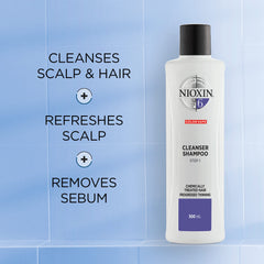 Nioxin System 6 Scalp Cleansing Shampoo with Peppermint Oil, For Bleached & Chemically Treated Hair with Progressed Thinning, 10.1 fl oz