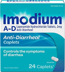 Imodium A-D Diarrhea Relief Caplets with Loperamide Hydrochloride, Anti-Diarrheal Medicine to Help Control Symptoms of Diarrhea Due to Acute, Active & Traveler's Diarrhea, 24 ct.