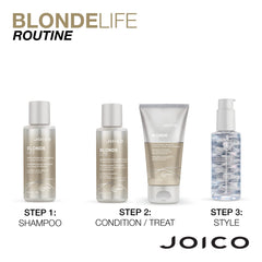 Joico Blonde Life Brightening Blonde Shampoo, Neutralizes Brassy Tones, Protect and Strengthen Bleached Hair, Anti Frizz with Coconut Oil, Sulfate Free