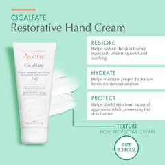 Eau Thermale Avene Cicalfate Hand Cream Intense Nourishing Lotion, 3.3 Fl Oz