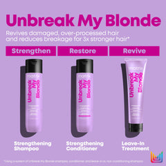 Matrix Hair Shampoo, Unbreak My Blonde Strengthening Shampoo, Repairs and Adds Softness and Shine, For Damaged, Lightened and Over Processed Hair, Sulfate-Free, 300ml (Packaging May Vary)