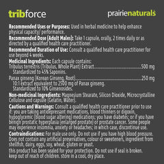 Prairie Naturals Trib force tribulus & bulgarian caps, 60 Count