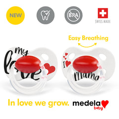 Medela Baby Pacifier | Original | 18+ Months | 2-Pack, Lightweight | BPA-Free | Supports Natural Suckling | Red/White