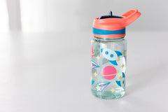 Pearhead Outer Space Water Bottle, Kids Water Bottle, Travel and Sports Water Bottle, BPA Free and Dishwasher Safe, Flip Straw 16oz Bottle, Back to School Gift