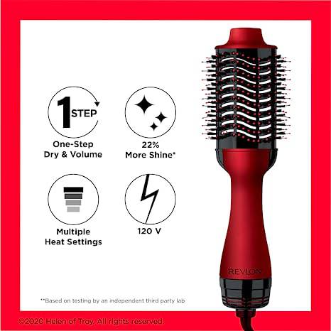 REVLON One-Step Volumizer Original 1.0 Hair Dryer and Hot Air Brush, Red - Zecoya