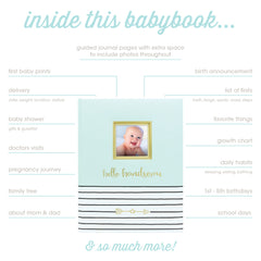 Pearhead Hello Handsome Baby Book, Blue