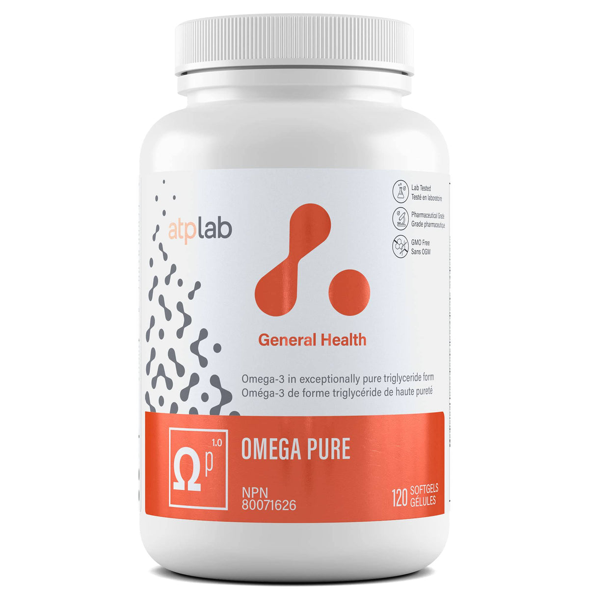 ATP LAB - Omega Pure 120 Softgels - Omega 3 Fish Oil Triglyceride Form - Omega 3 Fatty Acids - Omega 3 EPA DHA - Brain Health and Cognitive Health