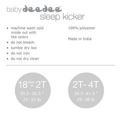 baby deedee Sleep Fleece Kicker Sack with Feet, Wearable Blanket Sleeper, 2-4T, Navy