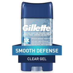 Gillette Antiperspirant Deodorant for Men, Clear Gel, Smooth Defense, 72 Hr. Sweat Protection, 108g