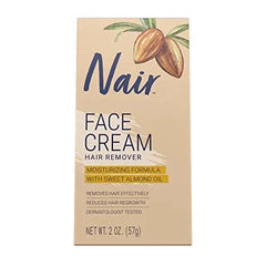 Nair Hair Remover Moisturizing Face Cream, with Sweet Almond Oil, 2OZ