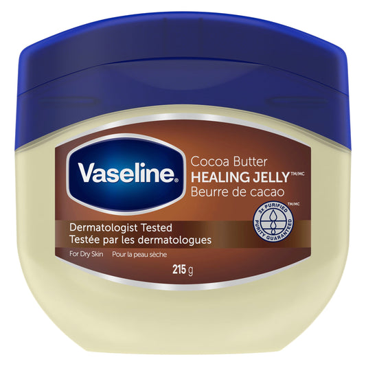 Vaseline Healing Jelly for dry skin Cocoa Butter made with triple purified petroleum jelly 215 g